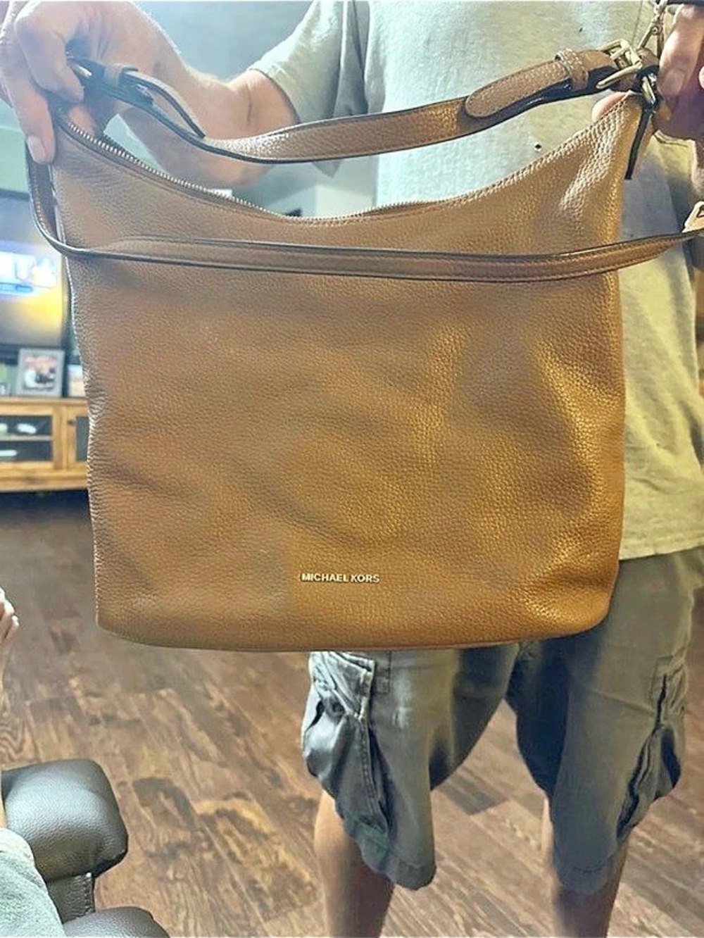 Michael Kors Brown Leather Shoulder Bag